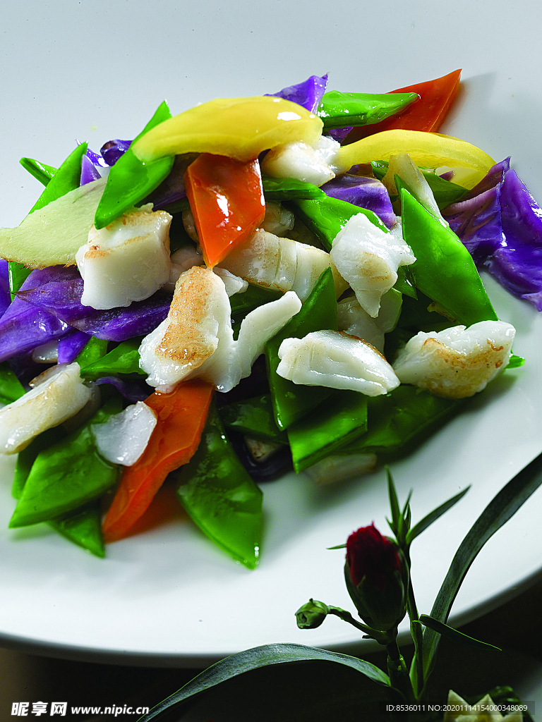 豫菜紫甘蓝炒银鱼