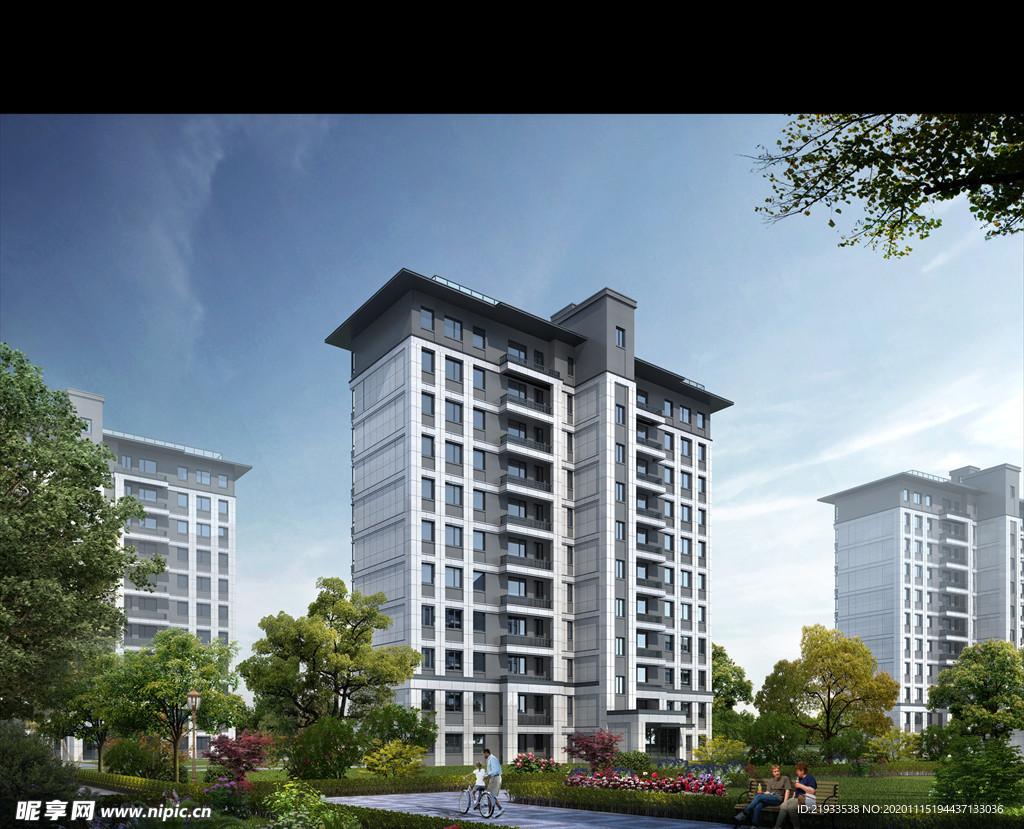 小区别墅洋房园林景观效果图