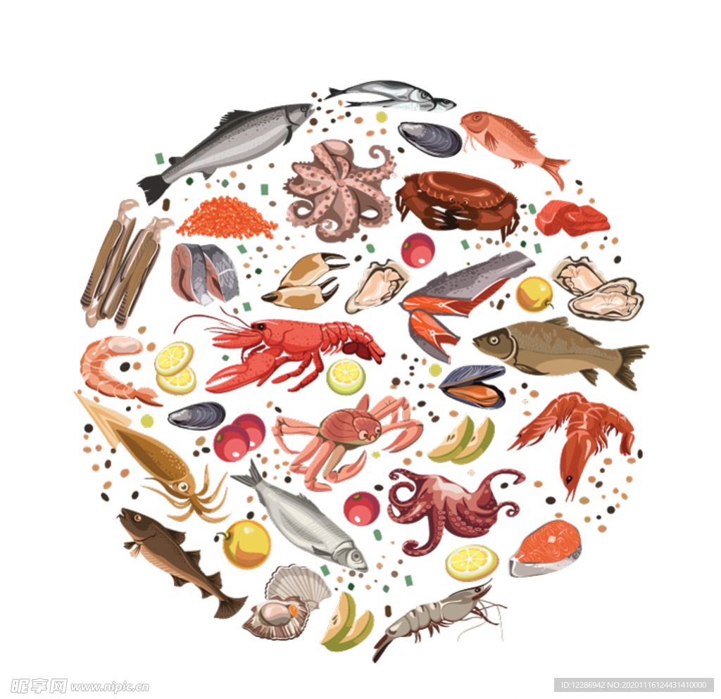 各种海鲜食材