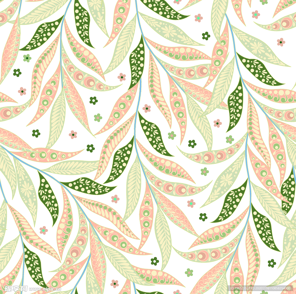 手绘 豌豆 叶子