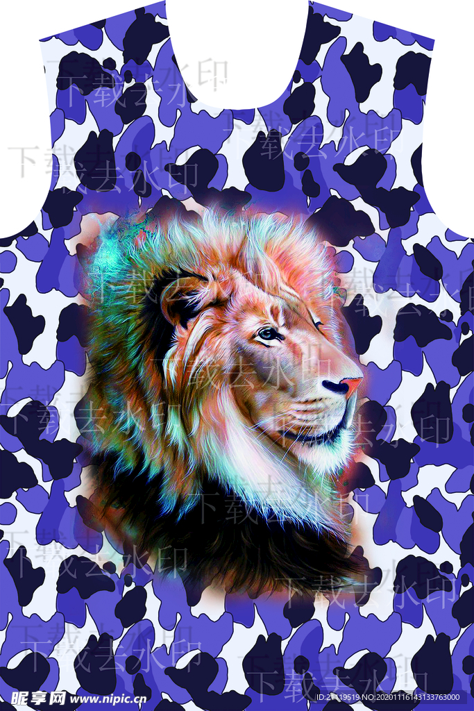 男装大牌 迷彩 狮子