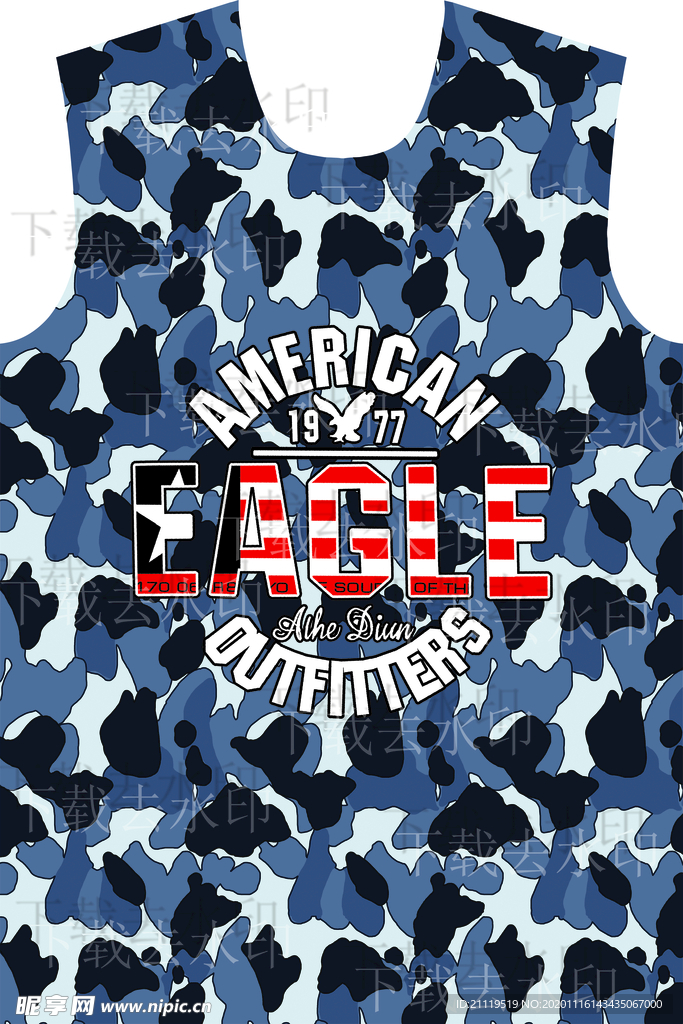 男装 迷彩 数码印花