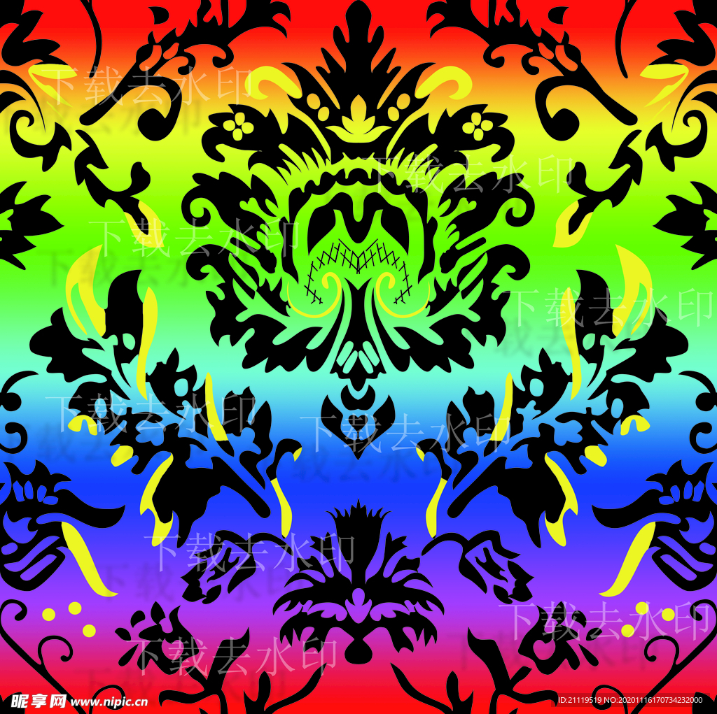 大牌 定位 复古花纹