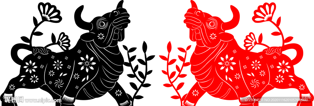 2021年牛剪纸牛年窗花