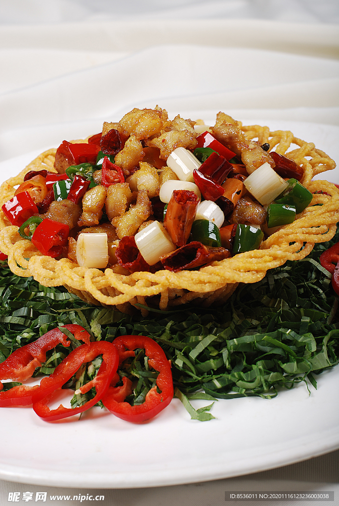 淮扬菜雀巢鸡脆骨