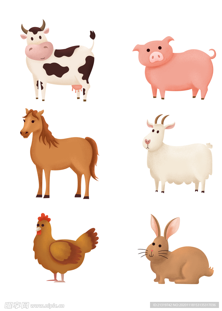 卡通牛卡通马卡通羊卡通鸡卡通兔