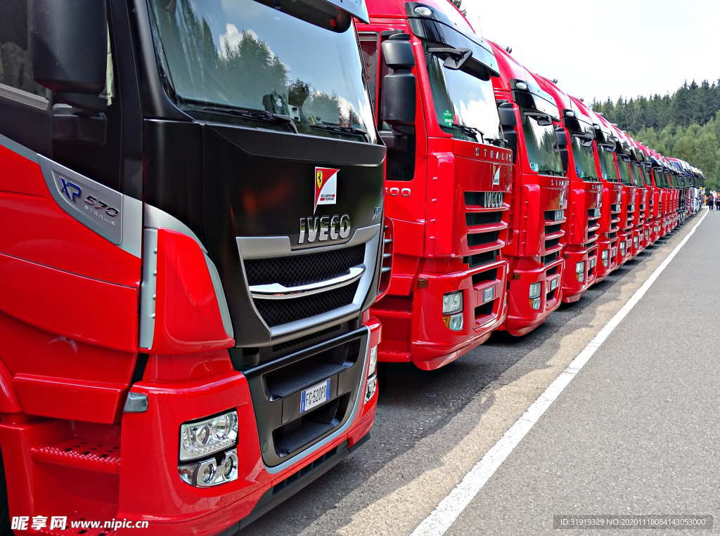 卡车 红色 行 交通 交通方