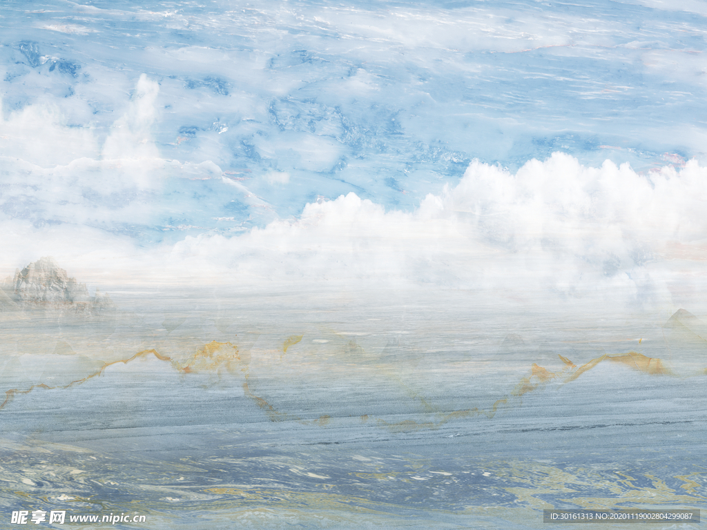 云净天空大理石背景墙