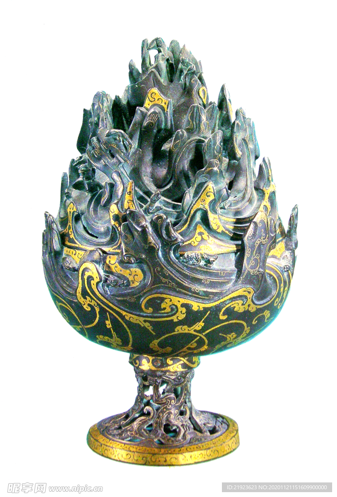 西汉错金铜博山炉