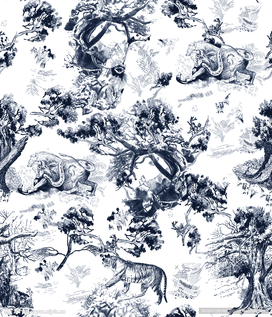 花型 花朵 花紋  数码印花