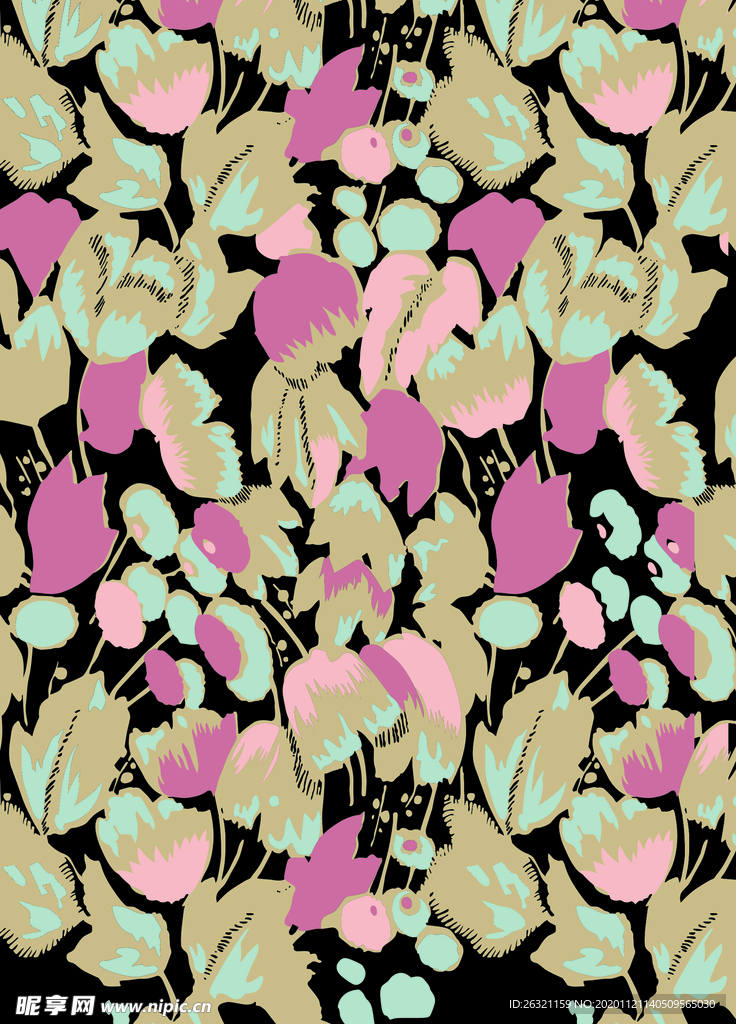 花型 花朵 花紋  数码印花