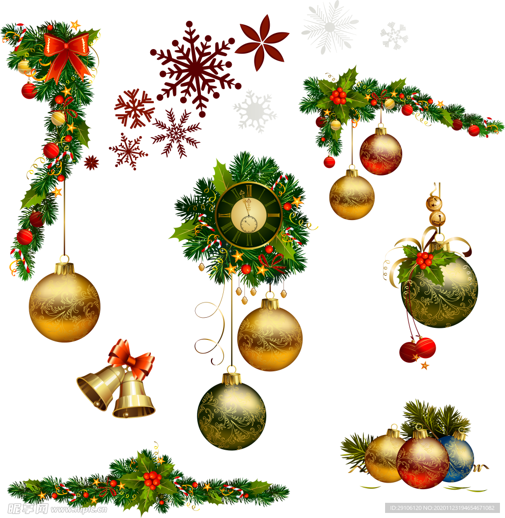 圣诞树雪花铃铛装饰大集合