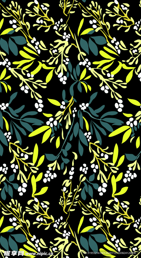 叶子 乱花 手绘