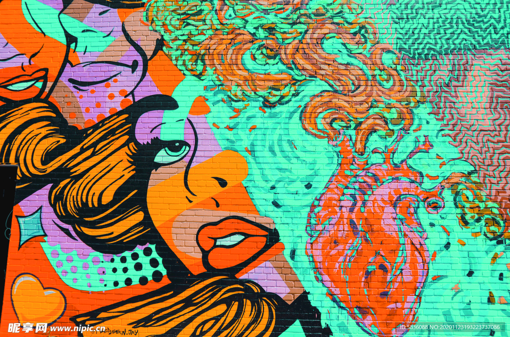 喷漆艺术广告涂鸦另类抽象装饰画