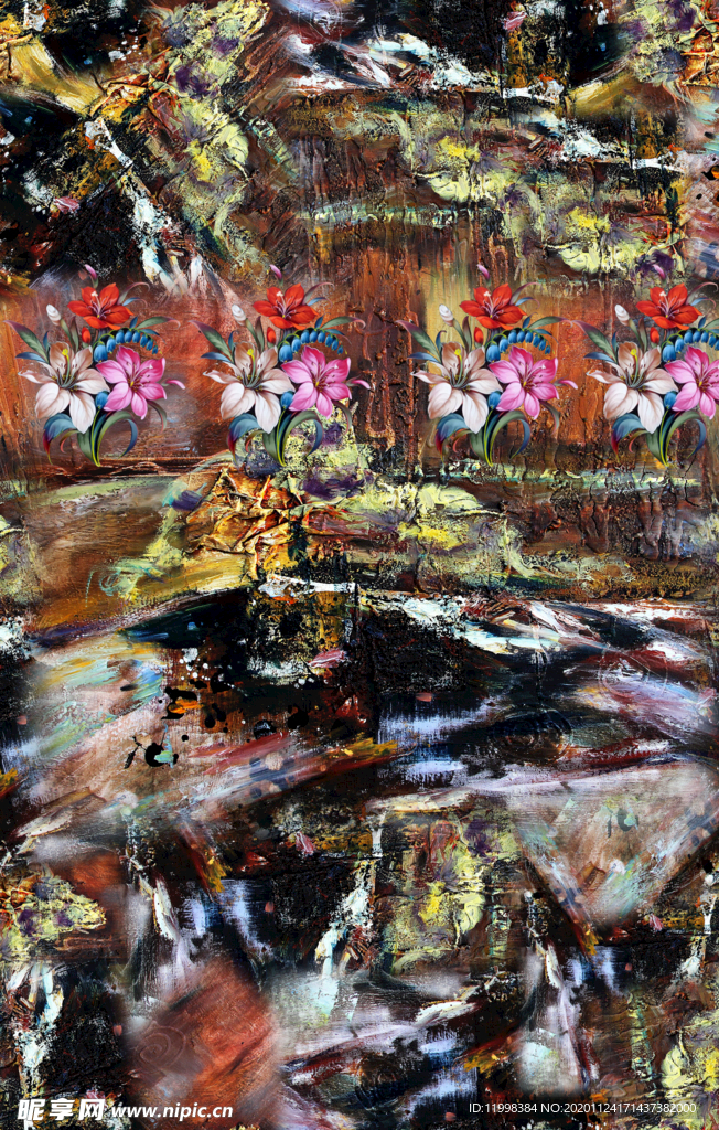 抽象欧式油画印花