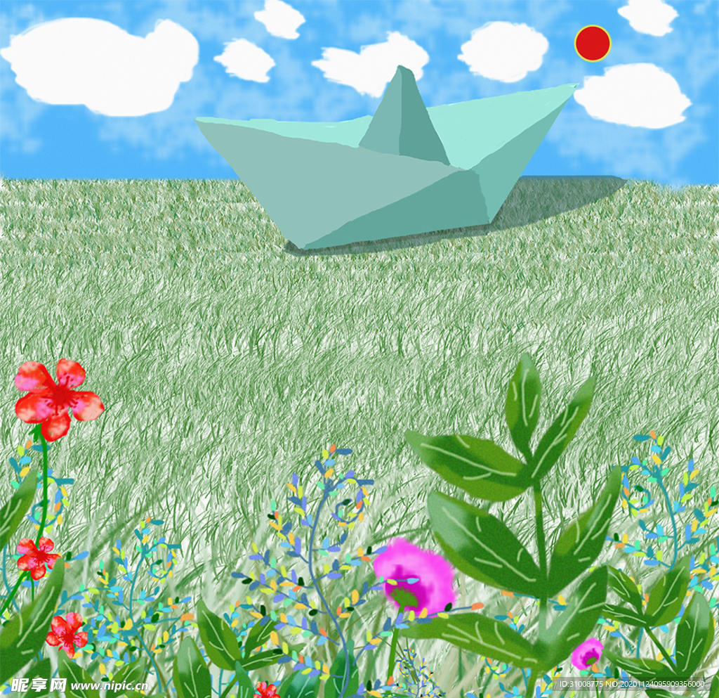 PS手绘漫画 手绘花 朵花