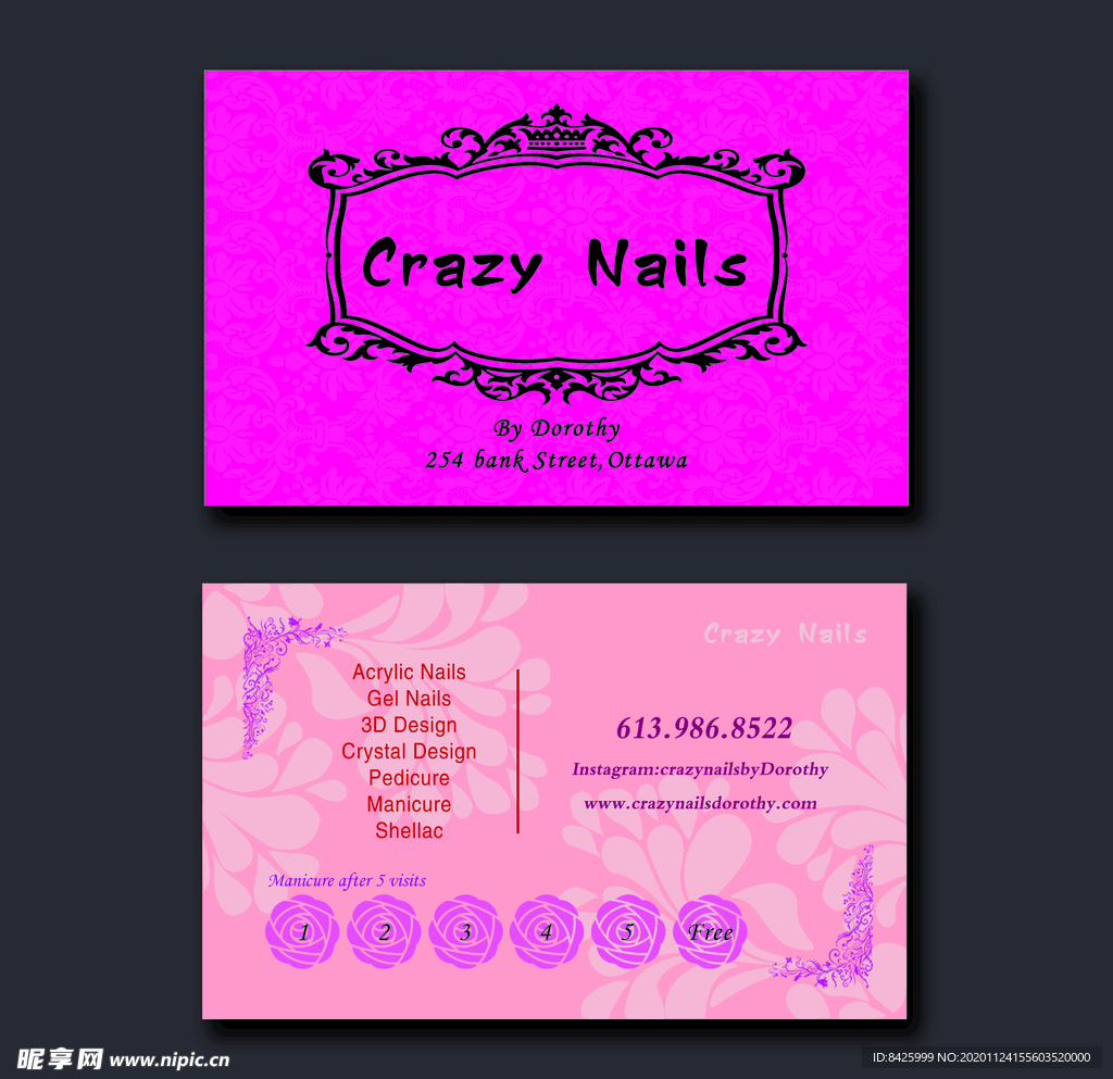 英文名片 美容 美发 美甲