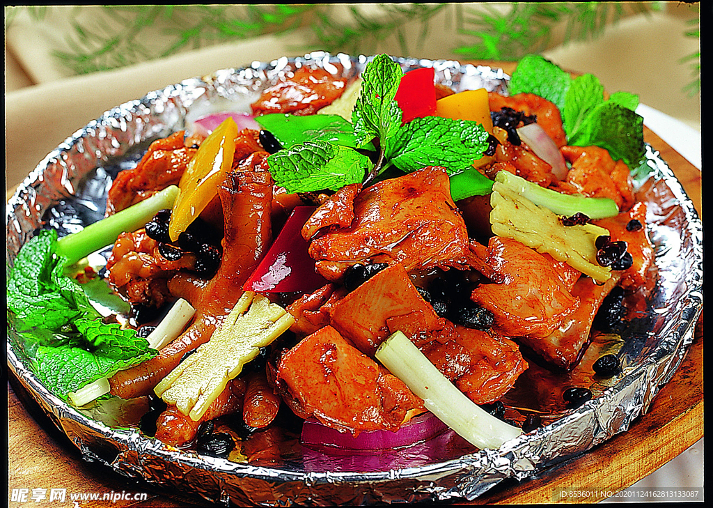 铁板薄荷豆豉鸡