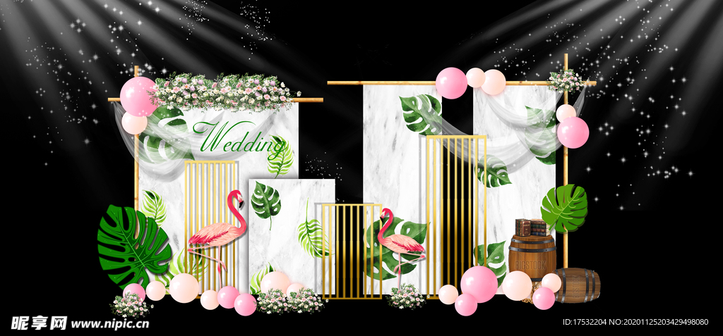 火烈鸟婚礼效果图