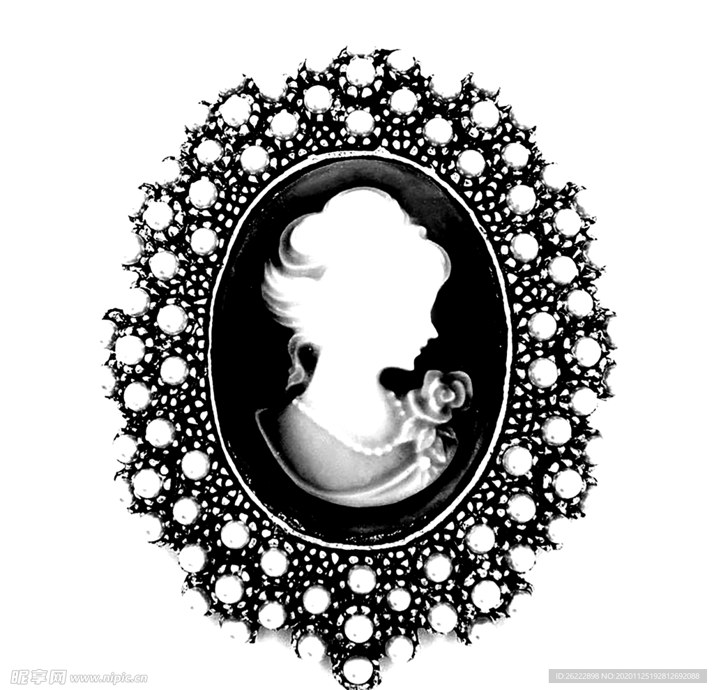 古典镜框美人头