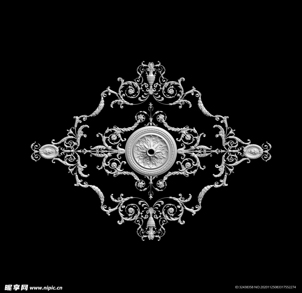 欧式法式灯盘雕花