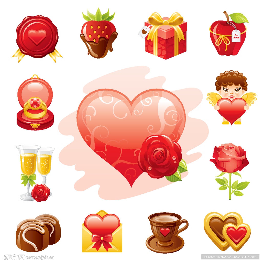 心形礼盒 礼物 包装 蝴蝶结