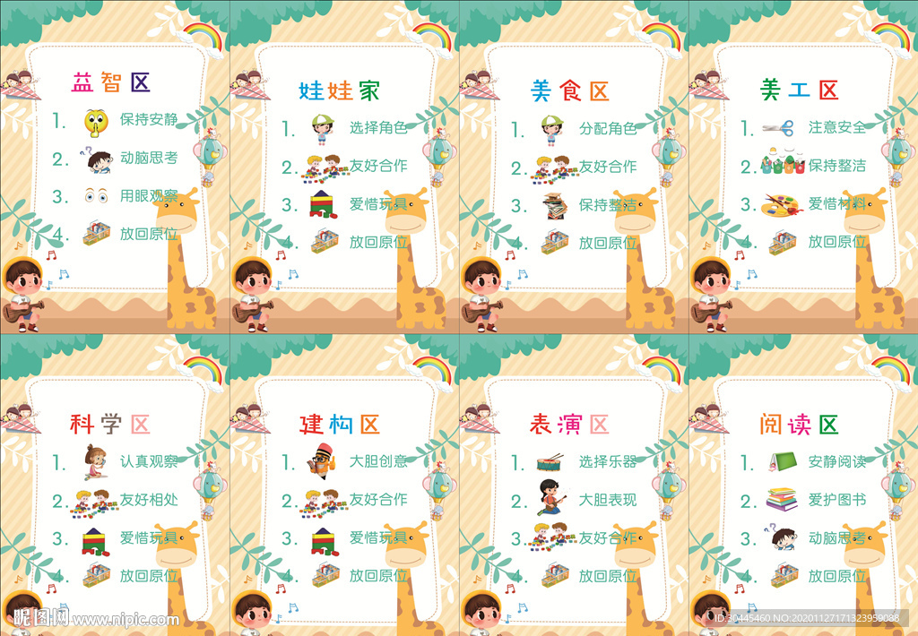 幼儿园区域牌一整套