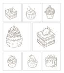 糕点冰淇淋美食手绘简笔画