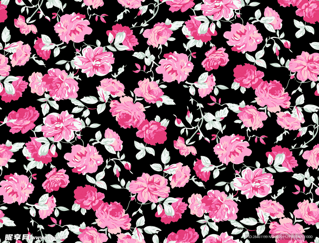 手绘花 碎花 玫瑰 乱花 数码