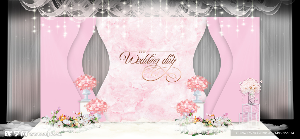 粉色梦幻婚礼背景