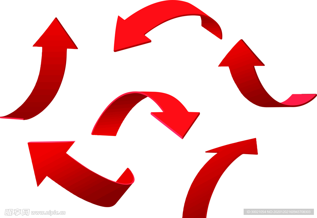 矢量旋转方向箭头图标