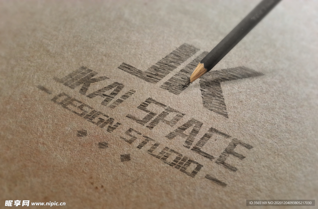 LOGO铅笔画效果贴图样机