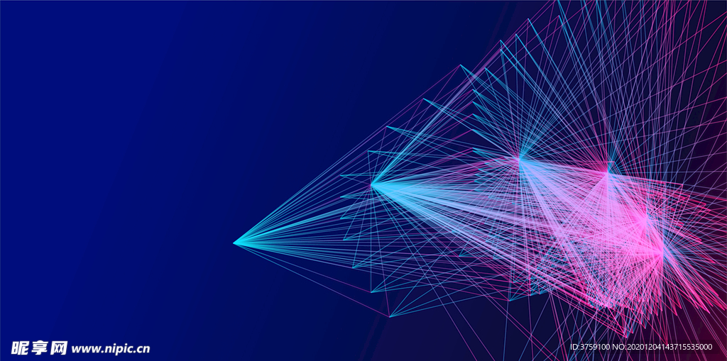 矢量绚丽几何抽象艺术线条