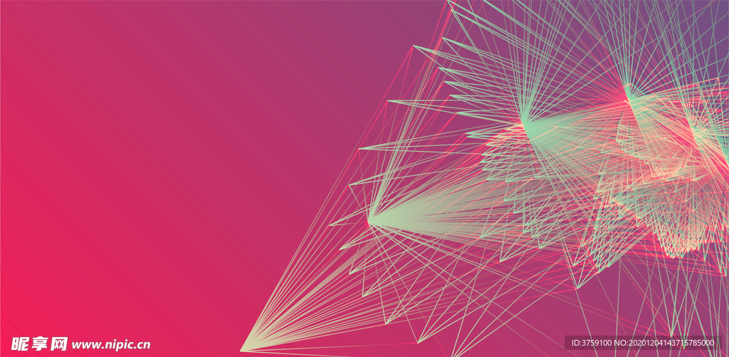 矢量绚丽几何抽象艺术线条