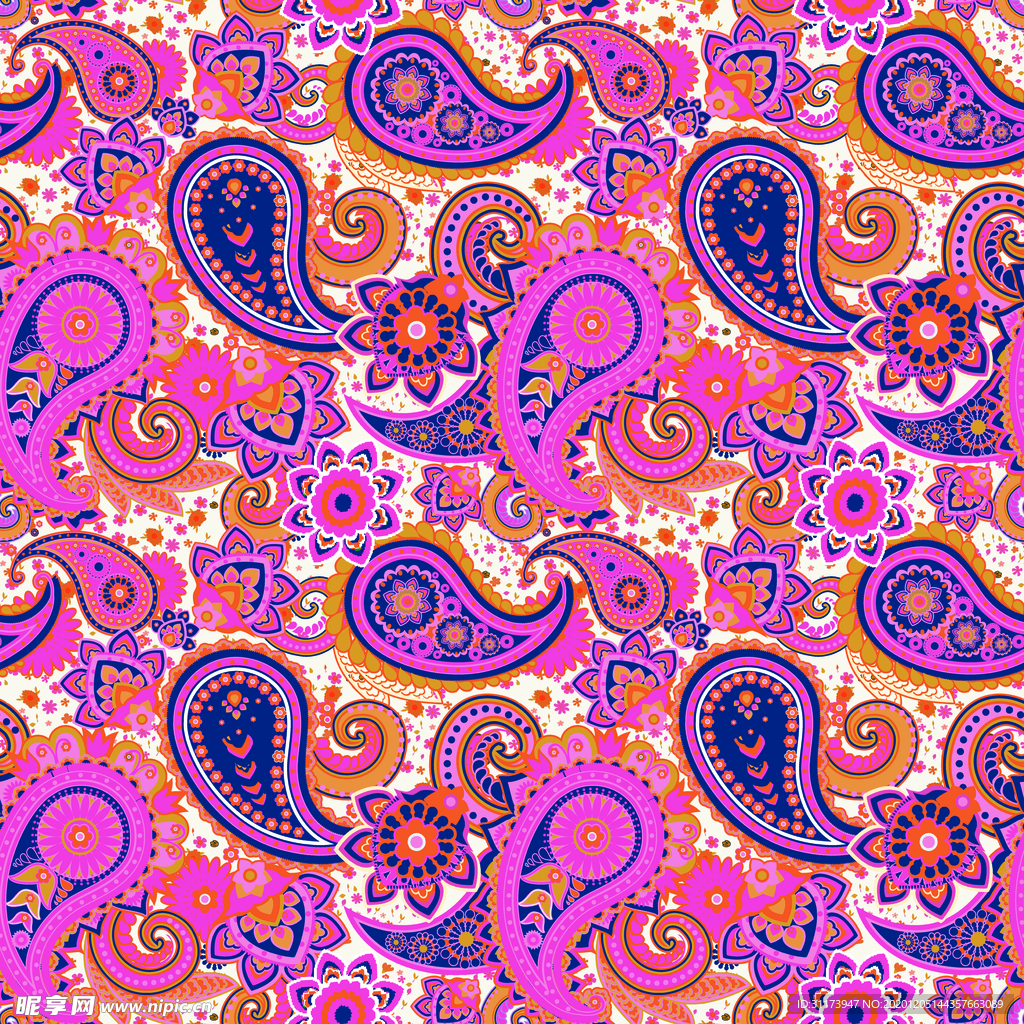 大牌 腰果 腰果花  数码印花