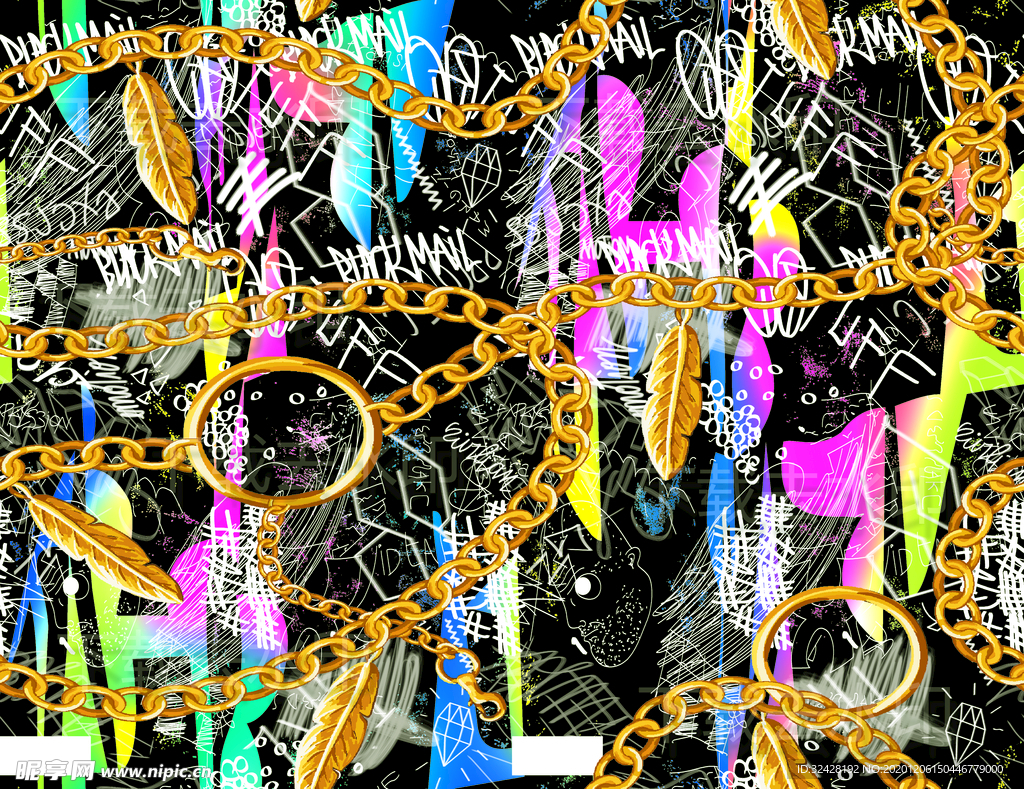 大牌男装 潮流印花 匹印