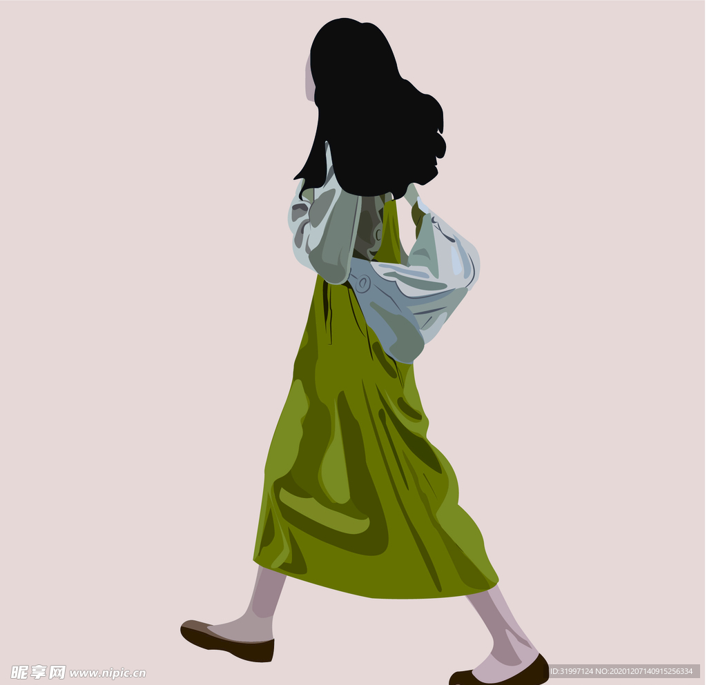 AI矢量女孩插画