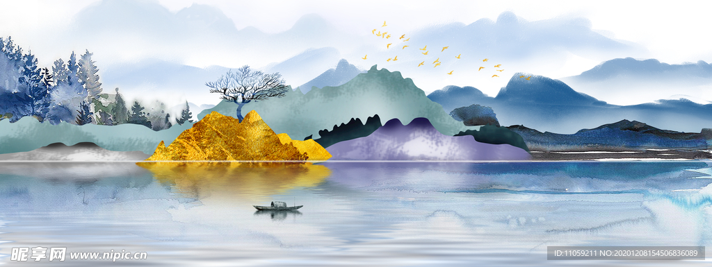 新中式写意山水装饰画