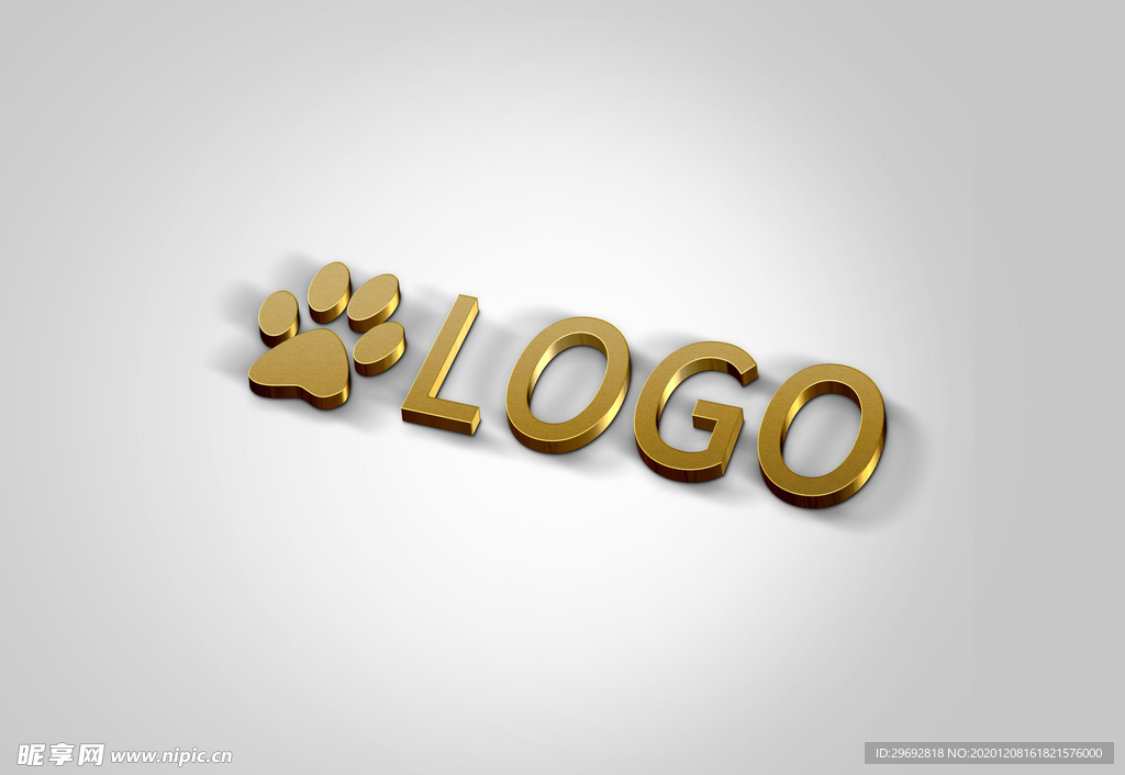 金属质感logo样机