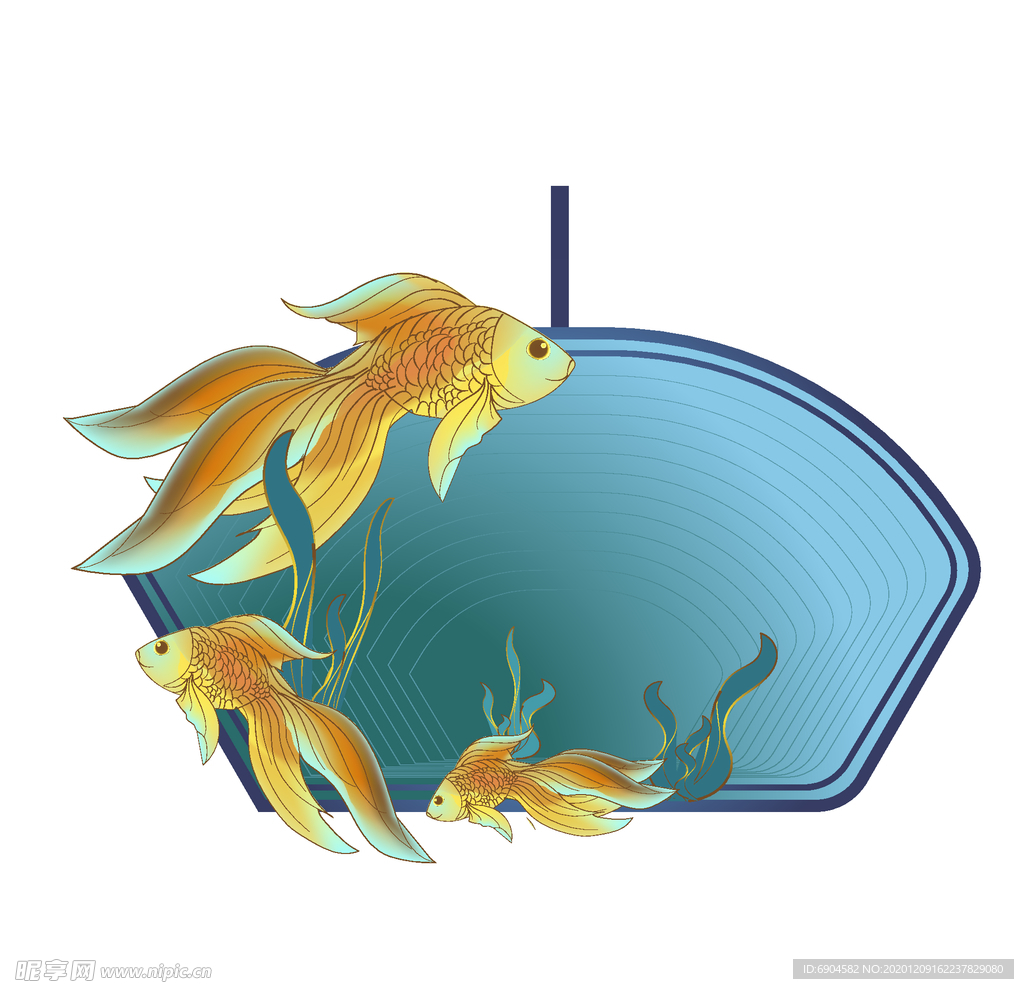 国潮卡通标题手绘栏矢量图元素