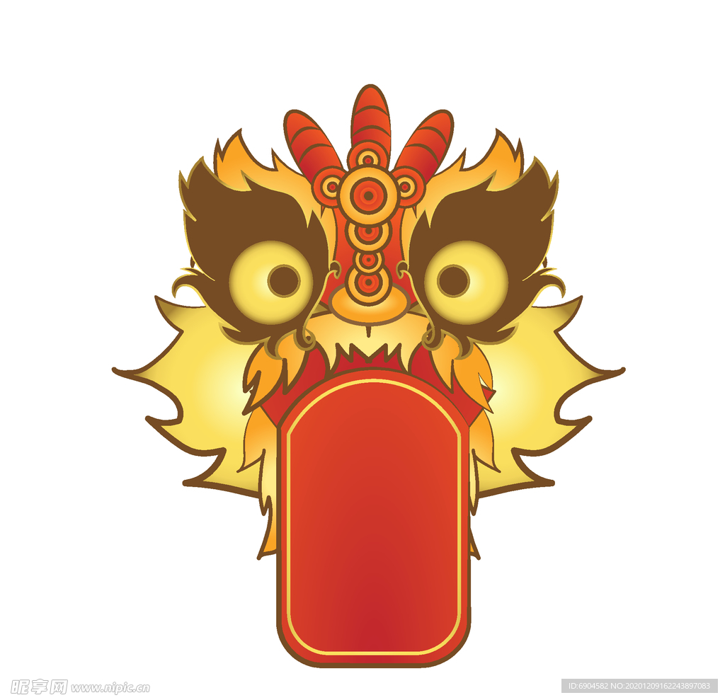 新年卡通标题栏矢量图元素