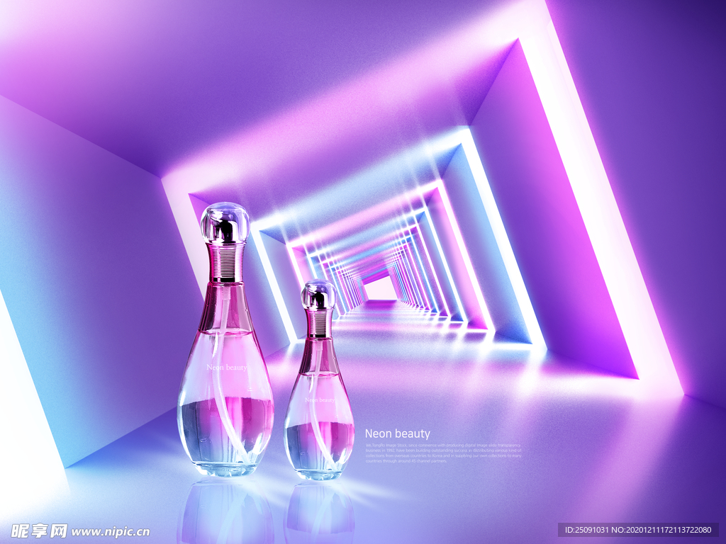 霓虹灯几何空间 海报   霓虹