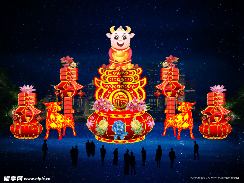 牛年灯会素材