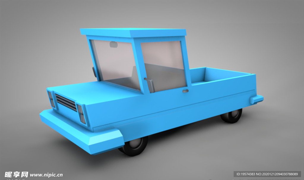 C4D 模型 卡通小汽车