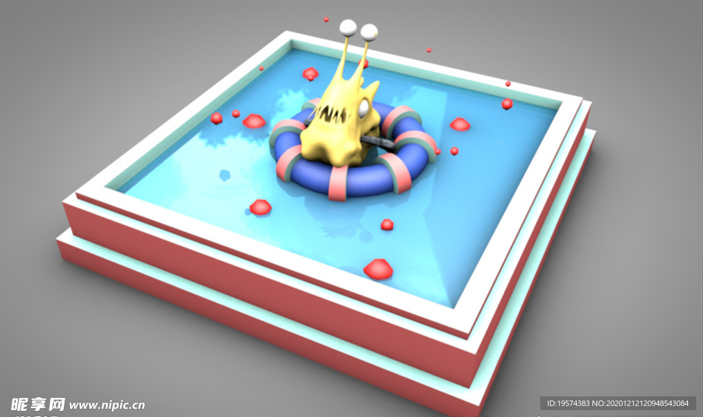 C4D 模型游泳池
