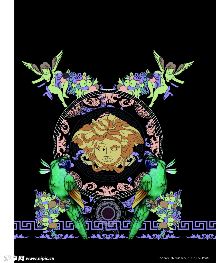 男装T恤  范思哲 大牌 鹦鹉