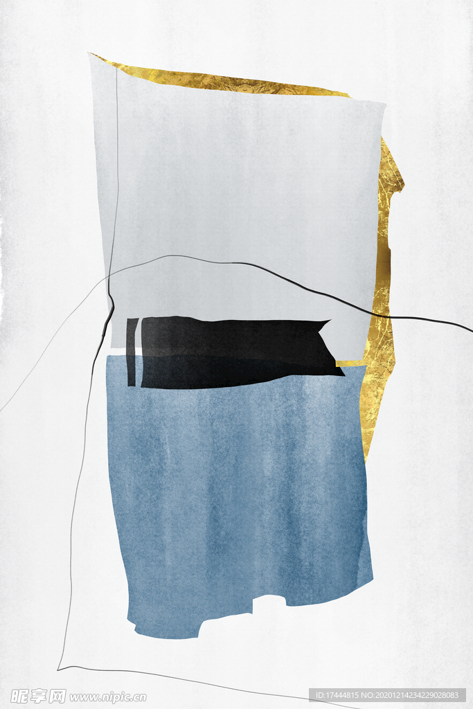 欧式简约几何烁金装饰画