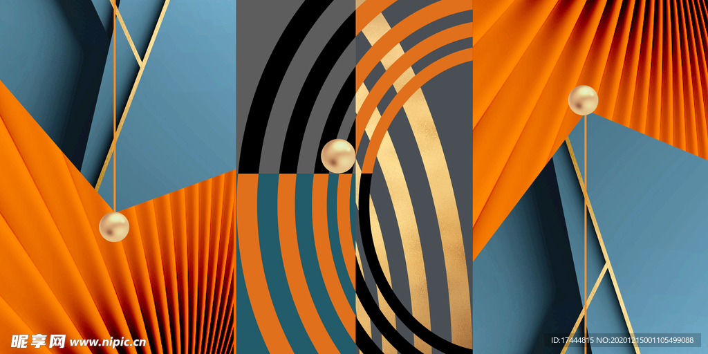 北欧立体空间线条组合装饰画