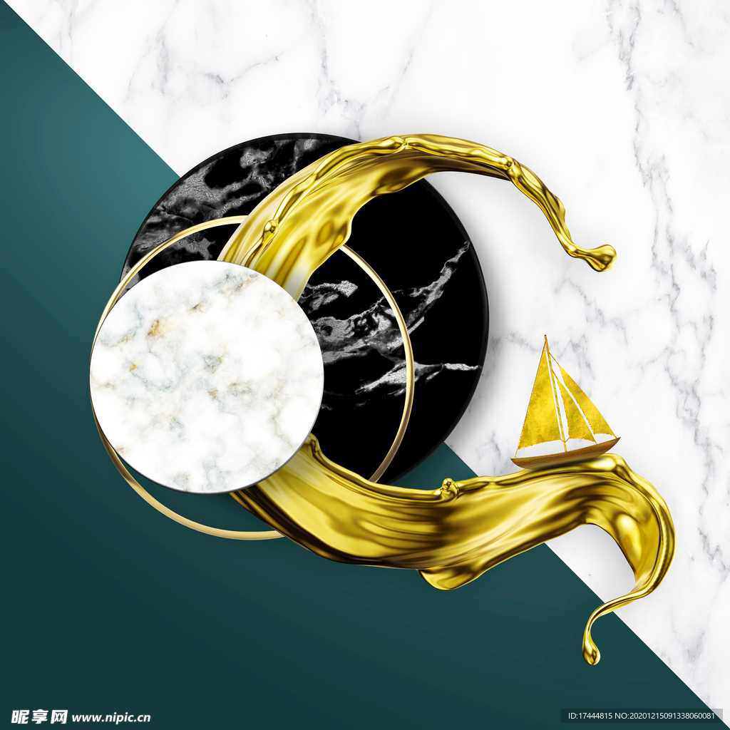 大理石抽象现代立体装饰画