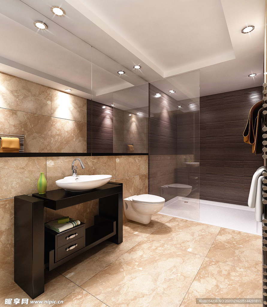 现代风格——卫生间夜景